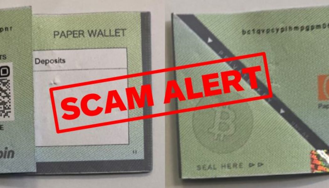 Aussies warned to avoid crypto paper wallets they find on the street