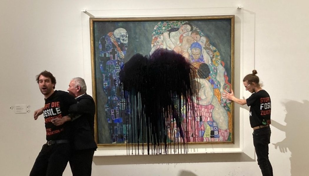 Climate Activists Dumped an Oily Black Substance Over a Gustav Klimt Painting in Vienna