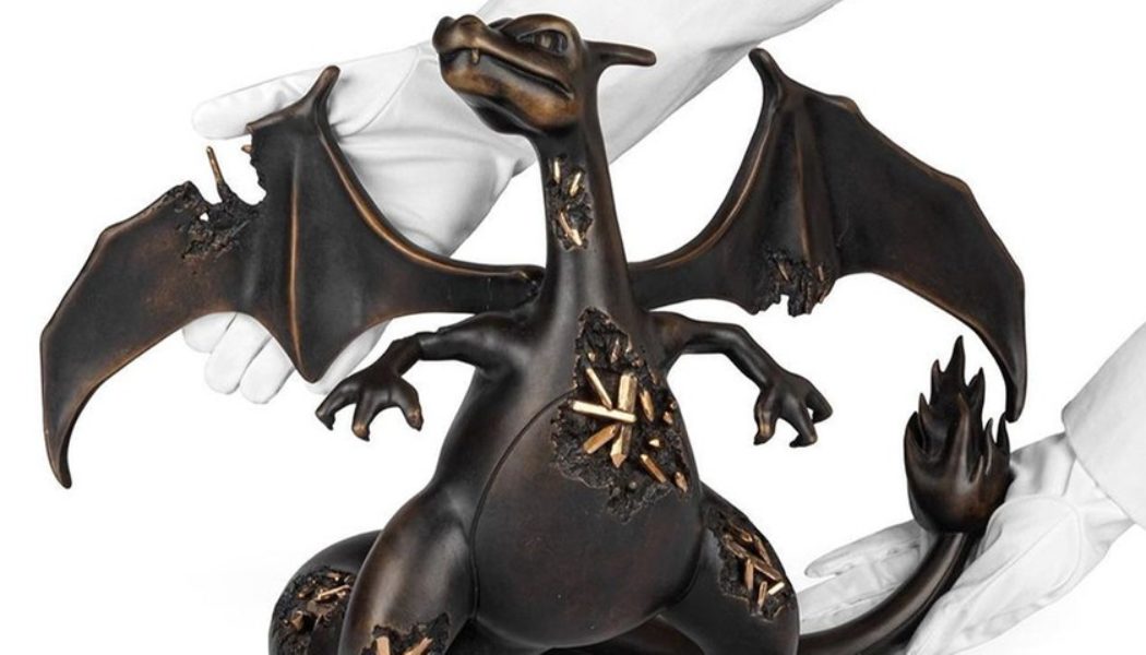 Daniel Arsham Unveils New “BRONZE CRYSTALIZED CHARIZARD” Sculpture