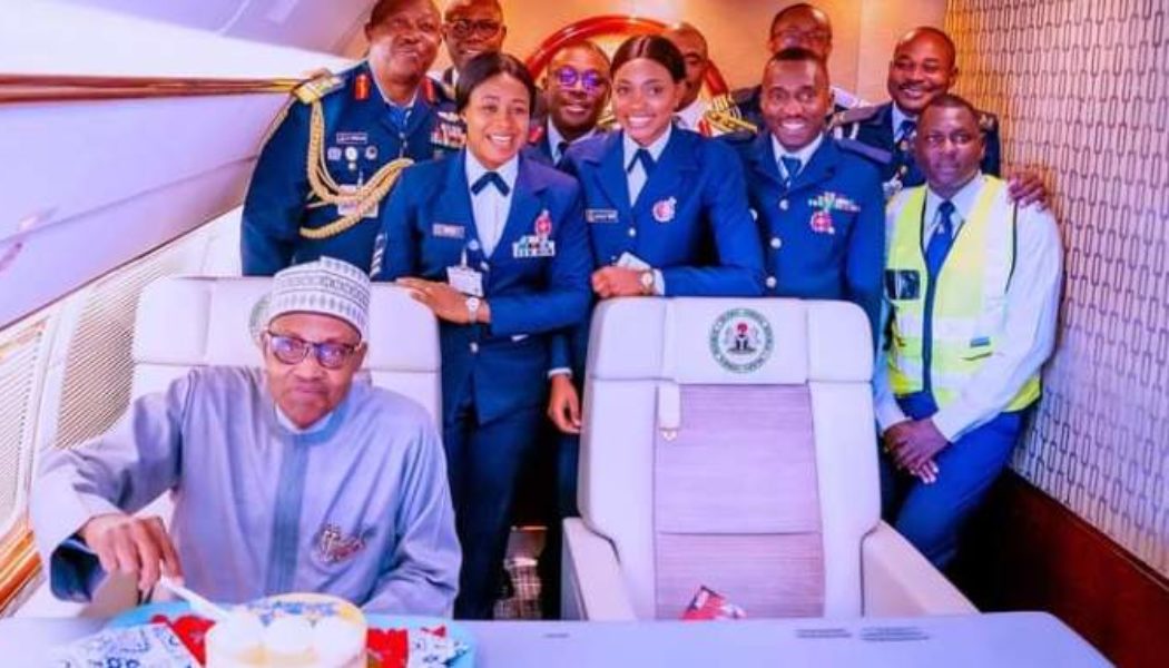 I try to avoid Having to celebrate, but didn’t succeed – Buhari said as he cut 80yrs Birthday Cake