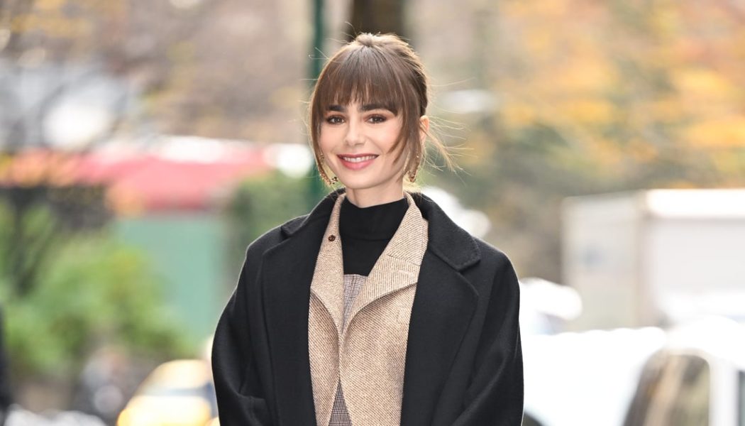 Lily Collins Nails Winter Dressing in 4 Warm, yet Chic Looks