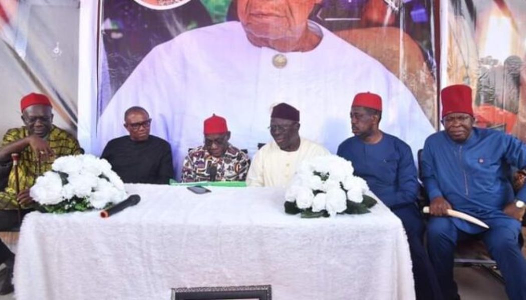 PHOTOS: Obasanjo, Adebanjo, Peter Obi Visit Ohanaeze Ndigbo HQ