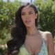 Maya Jama Wears a Plunging Tie-Dye Slip Dress for the “Love Island” Launch Show