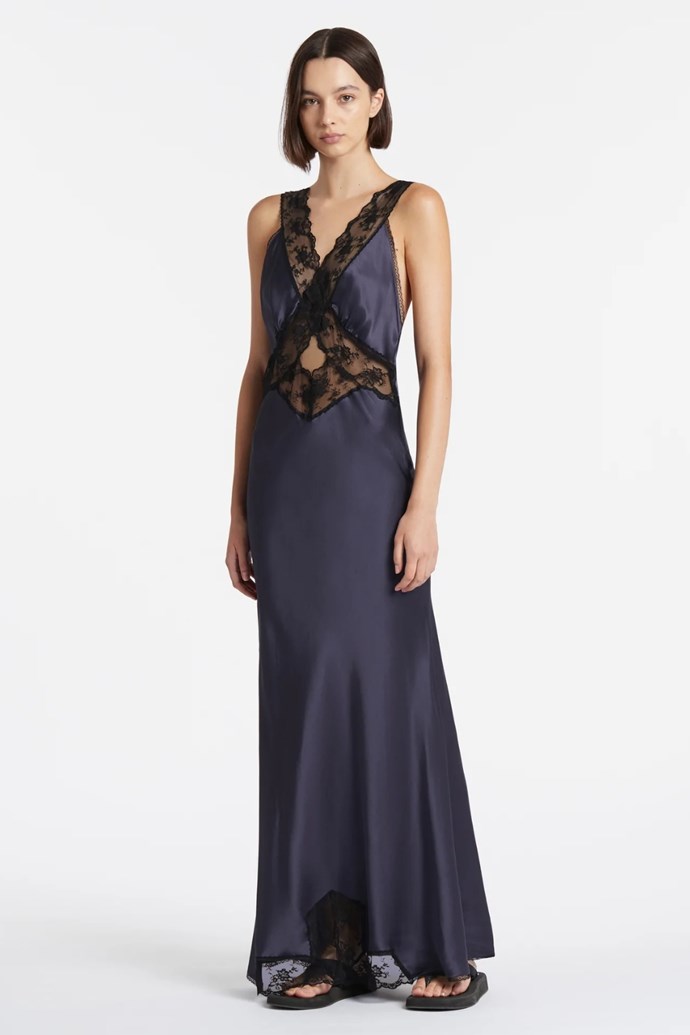 **Aries Cut Out Gown**, $490 at **[SIR](https://go.skimresources.com?id=105419X1569491&xs=1&url=https%3A%2F%2Fsirthelabel.com%2Fproducts%2Faries-cut-out-gown-navy%23img_1|target="_blank")**