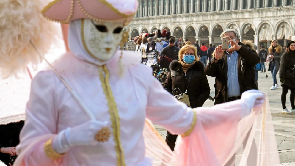 Auf dem Markusplatz in Venedig