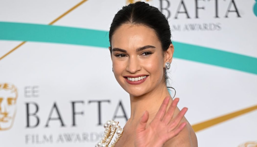 Lily James Wows in an Ultra Plunging White Gown at the 2023 BAFTAs