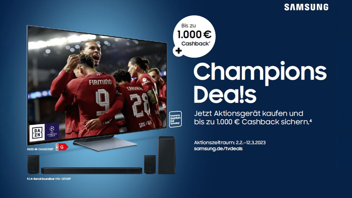 Samsung gibt wieder Cashback auf seine TV-Geräte und Soundbars.