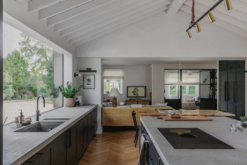 Open-plan kitchen in gabled residential extension