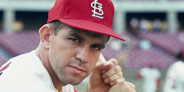 St. Louis Cardinals catcher Tim McCarver poses in August 1967.