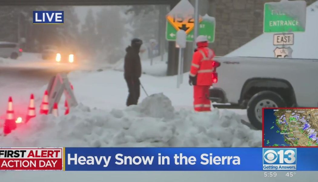 Travel through the Sierra still blocked by heavy snow - CBS News