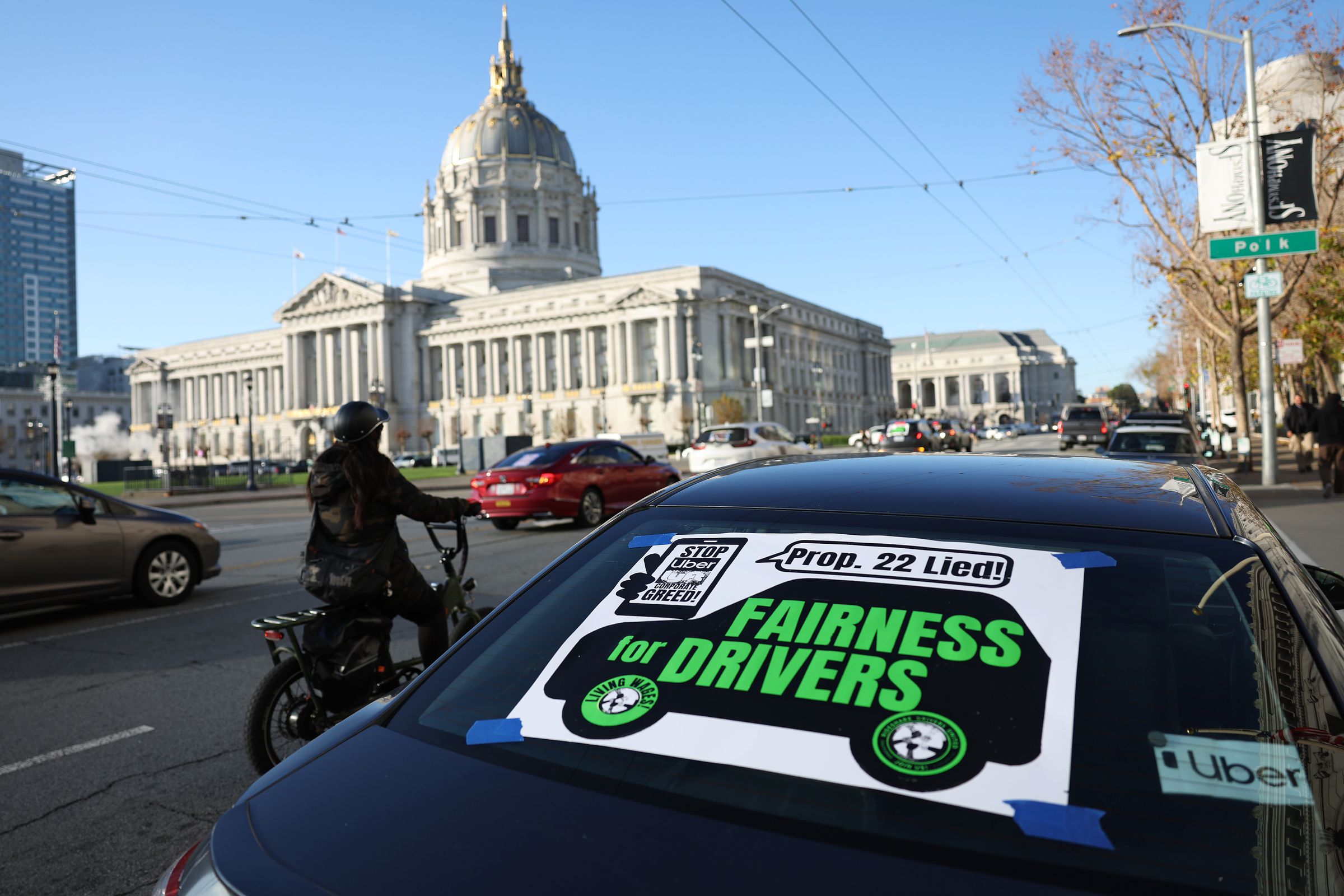 Gig Workers Rally At San Francisco Courthouse Against Prop 22 Amid Appeal