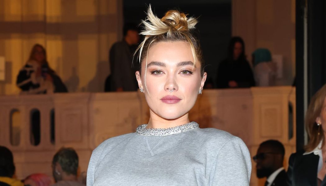 Florence Pugh Shimmers in Thong-Exposing See-Through Skirt