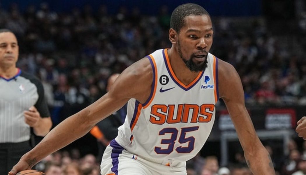 Kevin Durant scratched from Suns' home debut after slipping in pregame warmups - Fox News