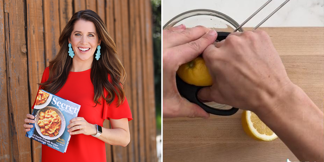 Kelly Senyei, author of "The Secret Ingredient Cookbook," shared a video tutorial on social media that shows lemons and other citrus fruit can be squeezed with kitchen shears.