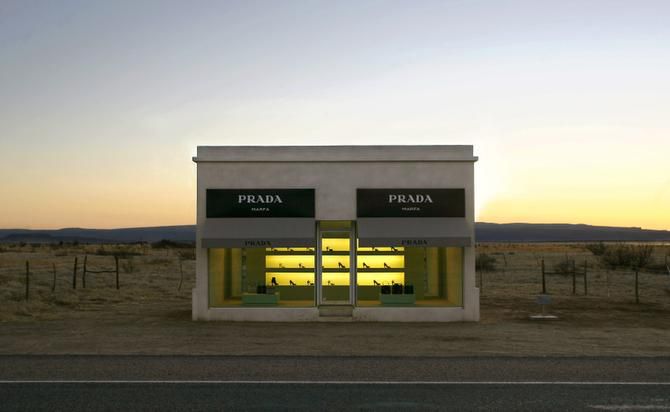 
Prada Marfa, near Valentine in West Texas, is a sculpture bearing the name of the Italian...