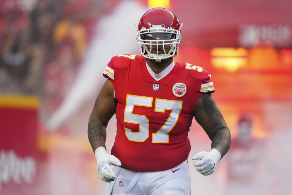 Orlando Brown Jr. is one of the top free agents on the market after a strong run with the Kansas City Chiefs. (Photo by Cooper Neill/Getty Images)