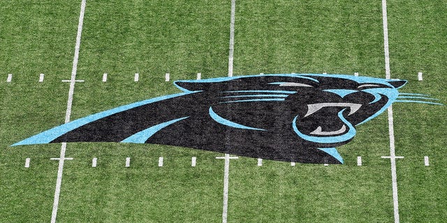 The Carolina Panthers' logo at Bank of America Stadium Sept. 12, 2021, in Charlotte, N.C. 