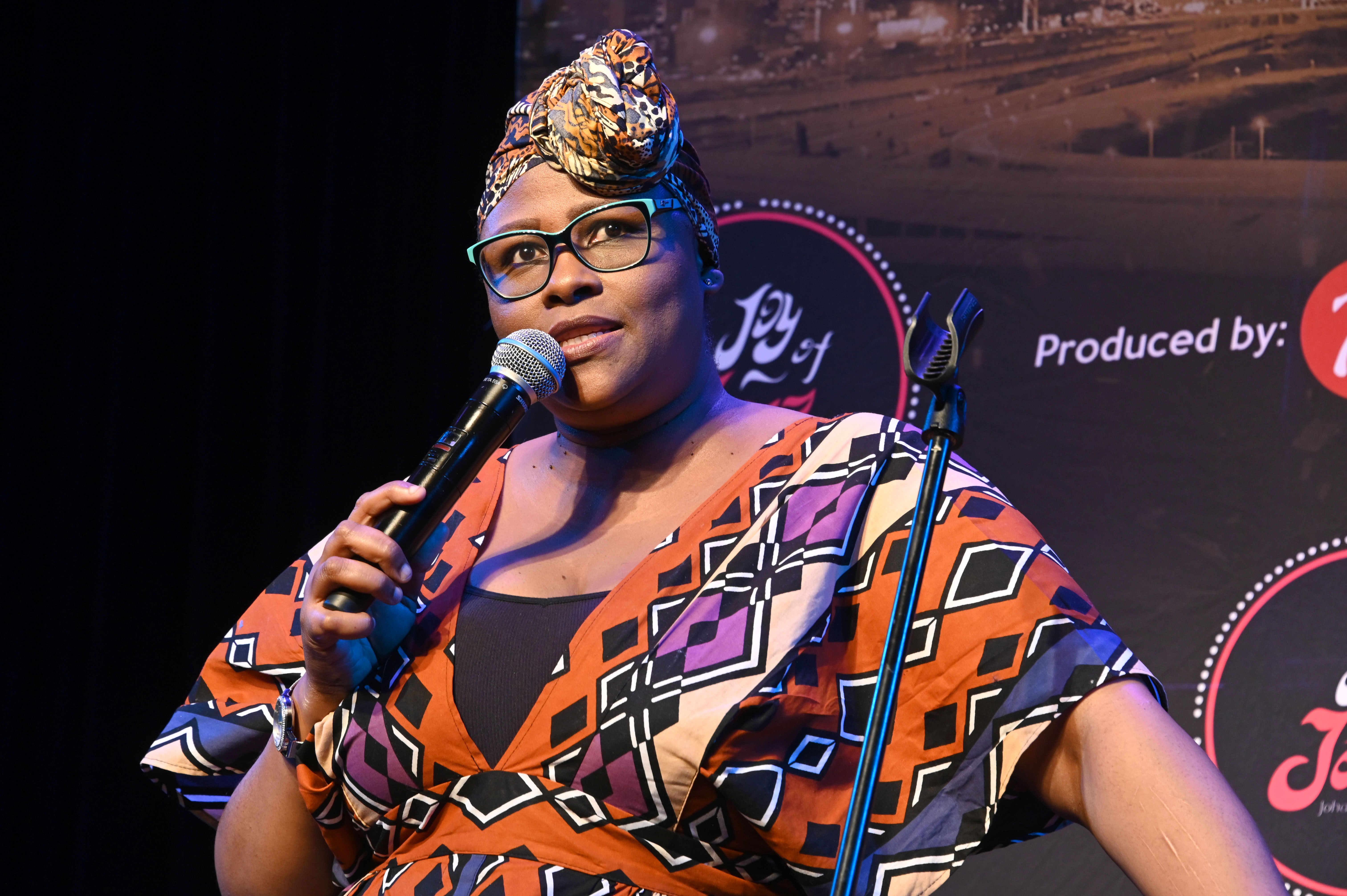 JOHANNESBURG, SOUTH AFRICA - NOVEMBER 23: Gloria Bosman during a T-Musicman music workshop for the Joy of Jazz festival at Joburg Theatre on November 23, 2022 in Johannesburg, South Africa. (Photo by Gallo Images/Oupa Bopape)