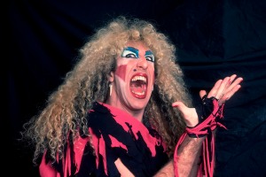 Portrait of American Heavy Metal singer Dee Snider, of the group Twisted Sister, as he poses backstage at the Rosemont Horizon, Rosemont, Illinois, December 21,1984. (Photo by Paul Natkin/Getty Images)