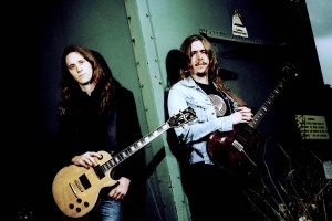 UNSPECIFIED - JANUARY 01: Photo of OPETH; Posed portrait - L- R Peter Lindgren and Mikael Akerfeldt (Photo by Mick Hutson/Redferns)