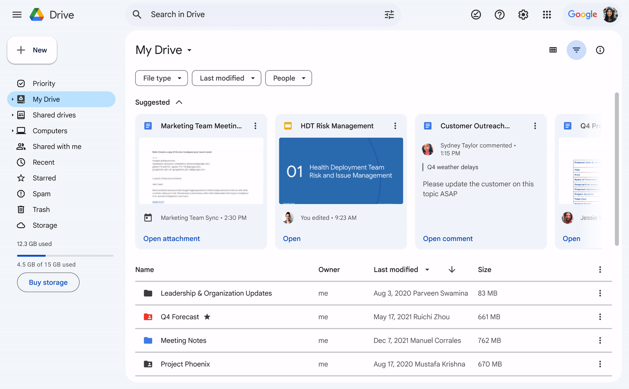 GIF showing Drive’s filtering system.