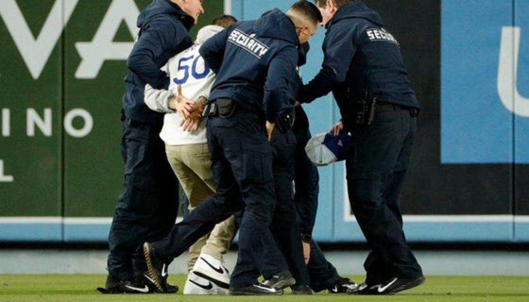 Dodgers fan blasted by security during on-field proposal is engaged: ‘He's a little sore' - Fox News