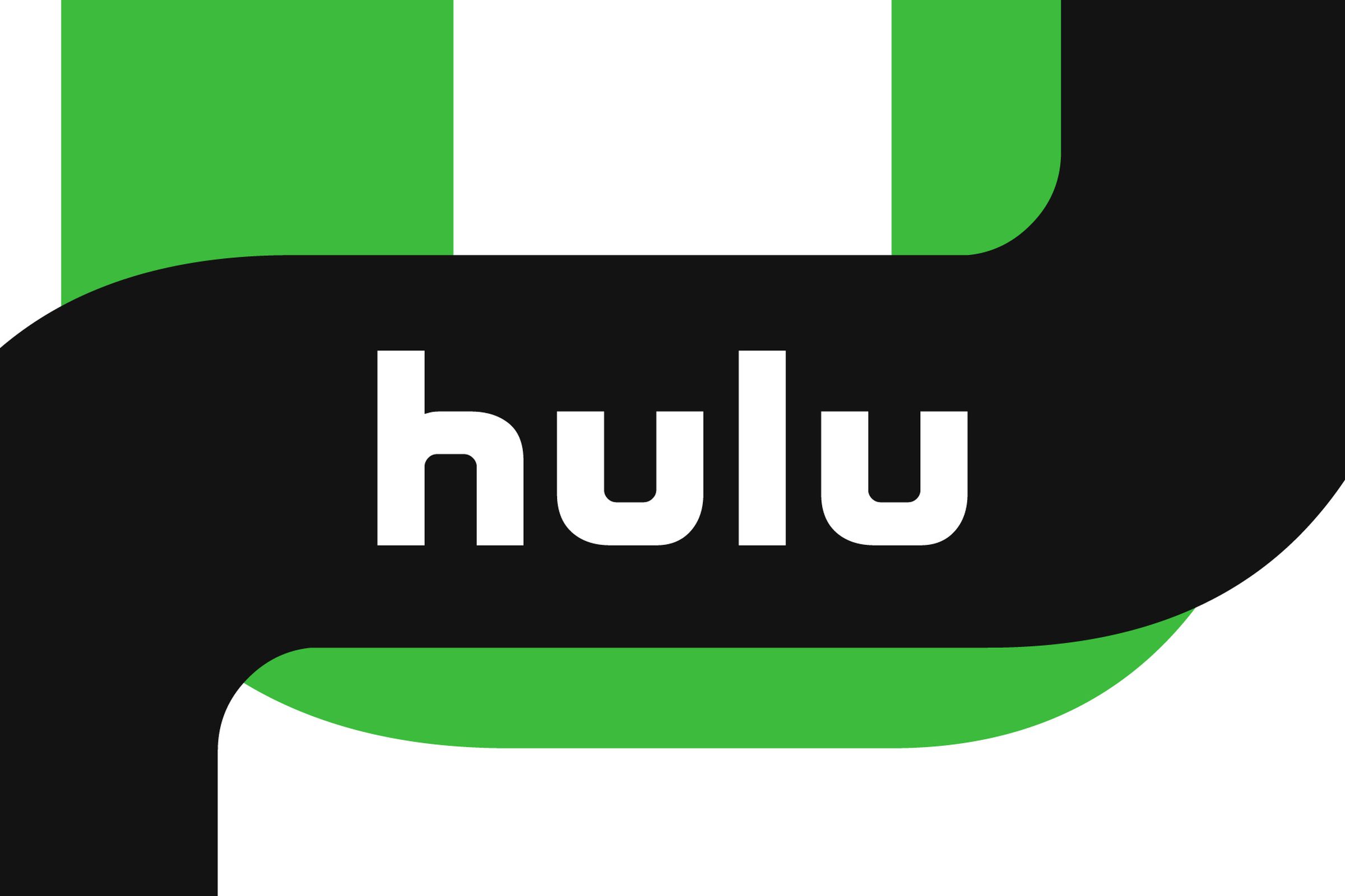 Hulu logo in the middle of a striped background.