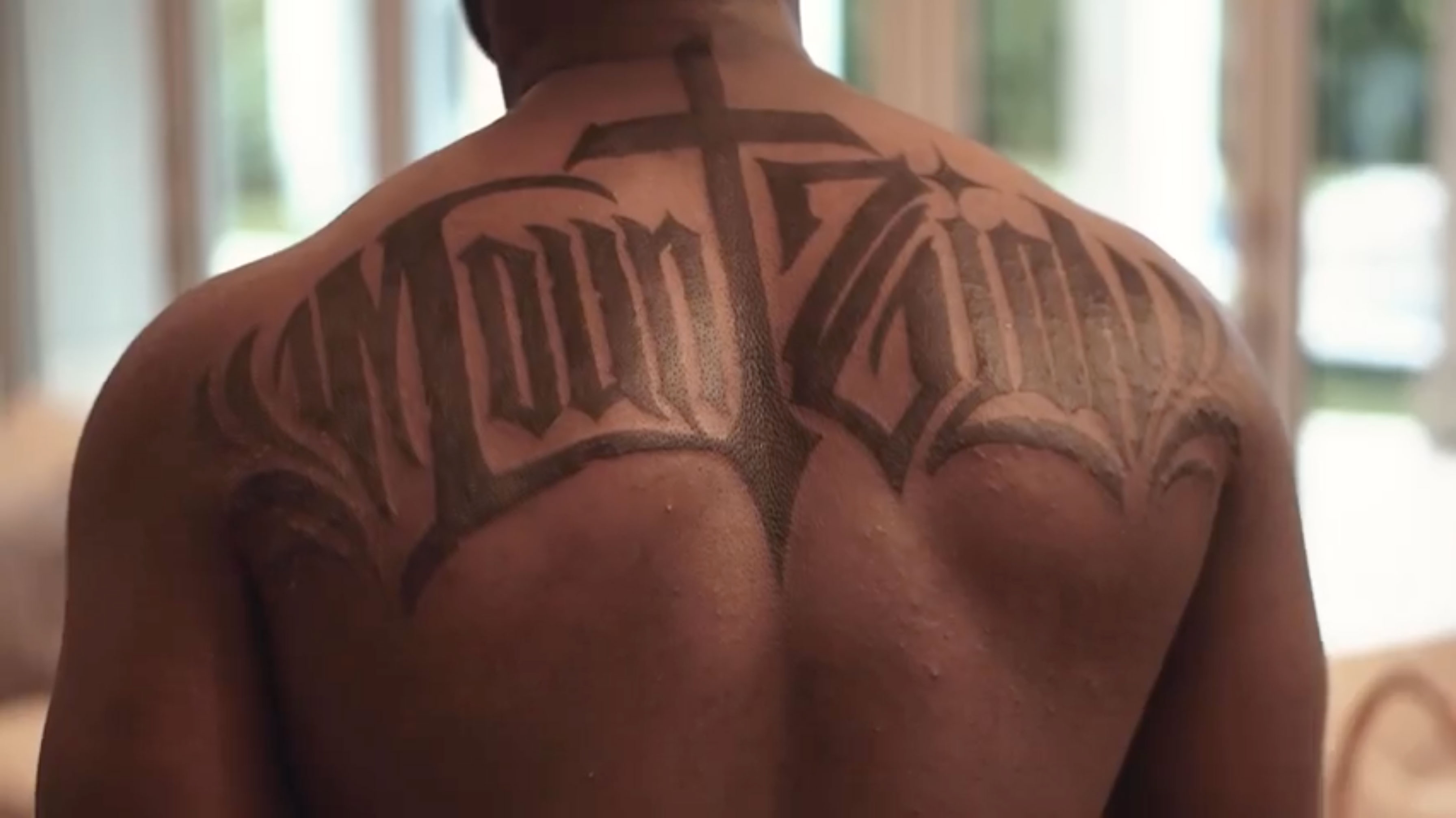 Williamson received his first tattoo last month which reads 'Mount Zion'