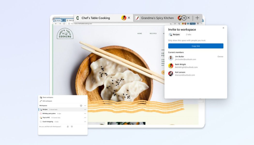Microsoft Edge launches Workspaces test that lets you share browser tabs