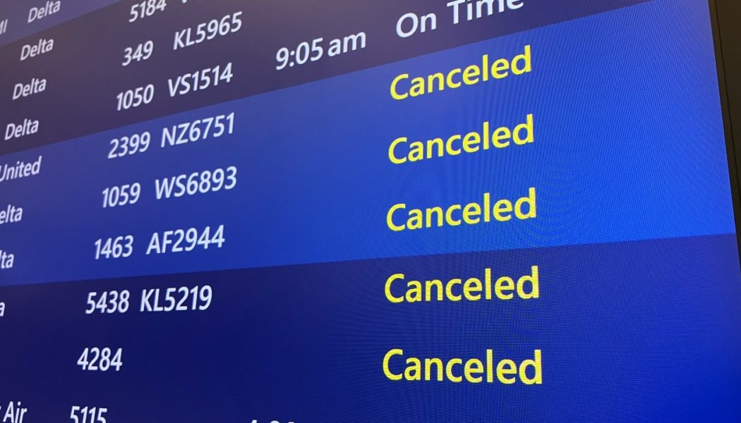 Snowstorm leads to weekend flight cancellations and delays, problems for Sun Country airline - KSTP