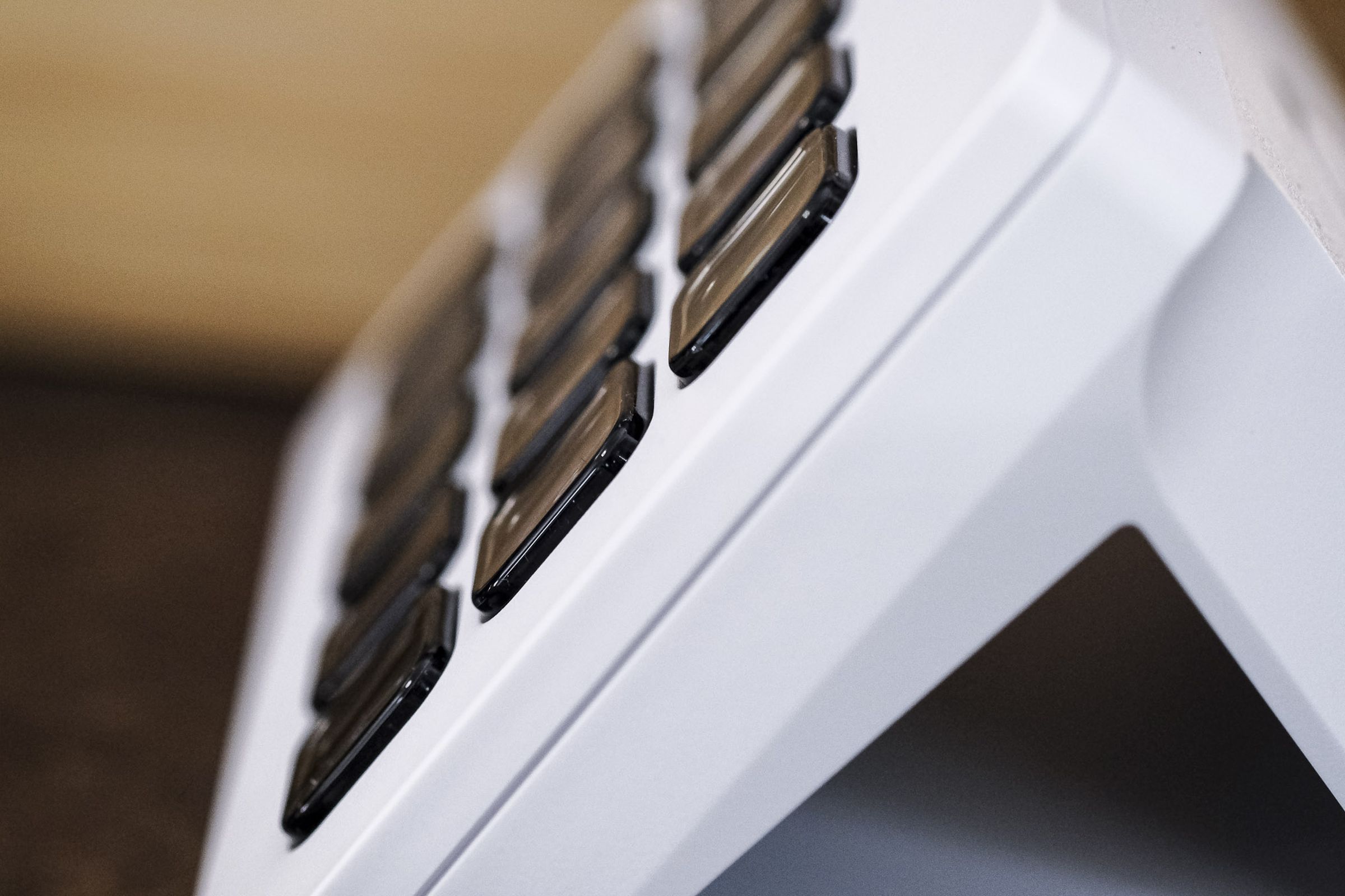 The buttons on an Elgato Stream Deck, in profile.