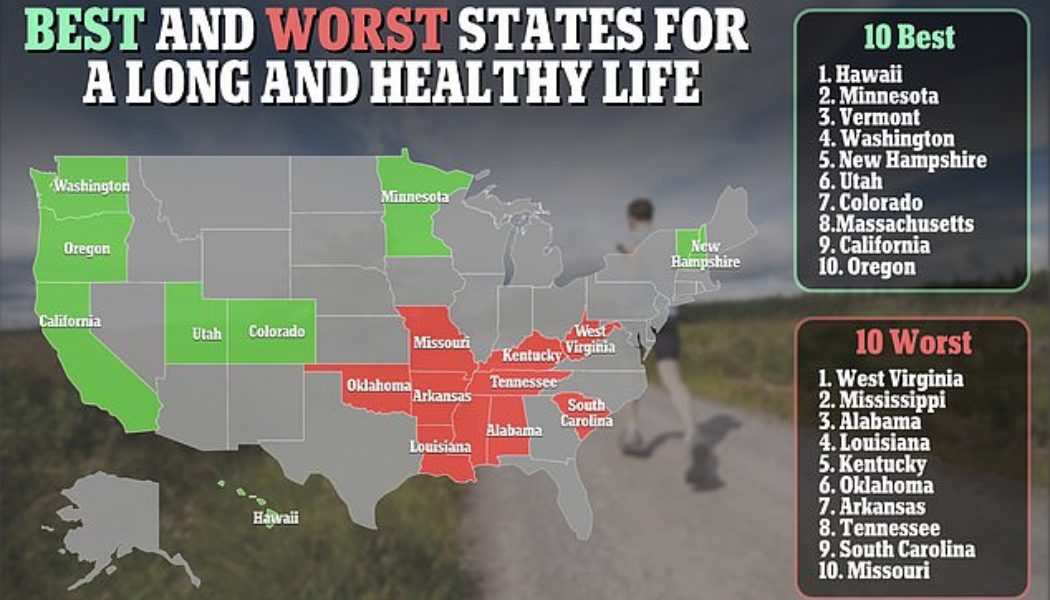 The ten best and worst states in the U.S for a long and healthy life - Daily Mail