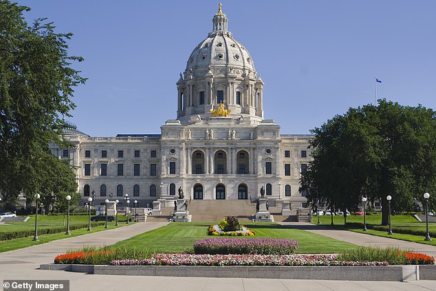 Minnesota ranked second highest for living a long and healthy life. Its life expectancy was among the highest at 79 years and a month. Pictured is the Minnesota State Capitol building