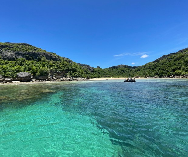 A Ponant Zodiac motors to a beautiful snorkeling beach in Madagascar. (Photo by Norma Meyer)