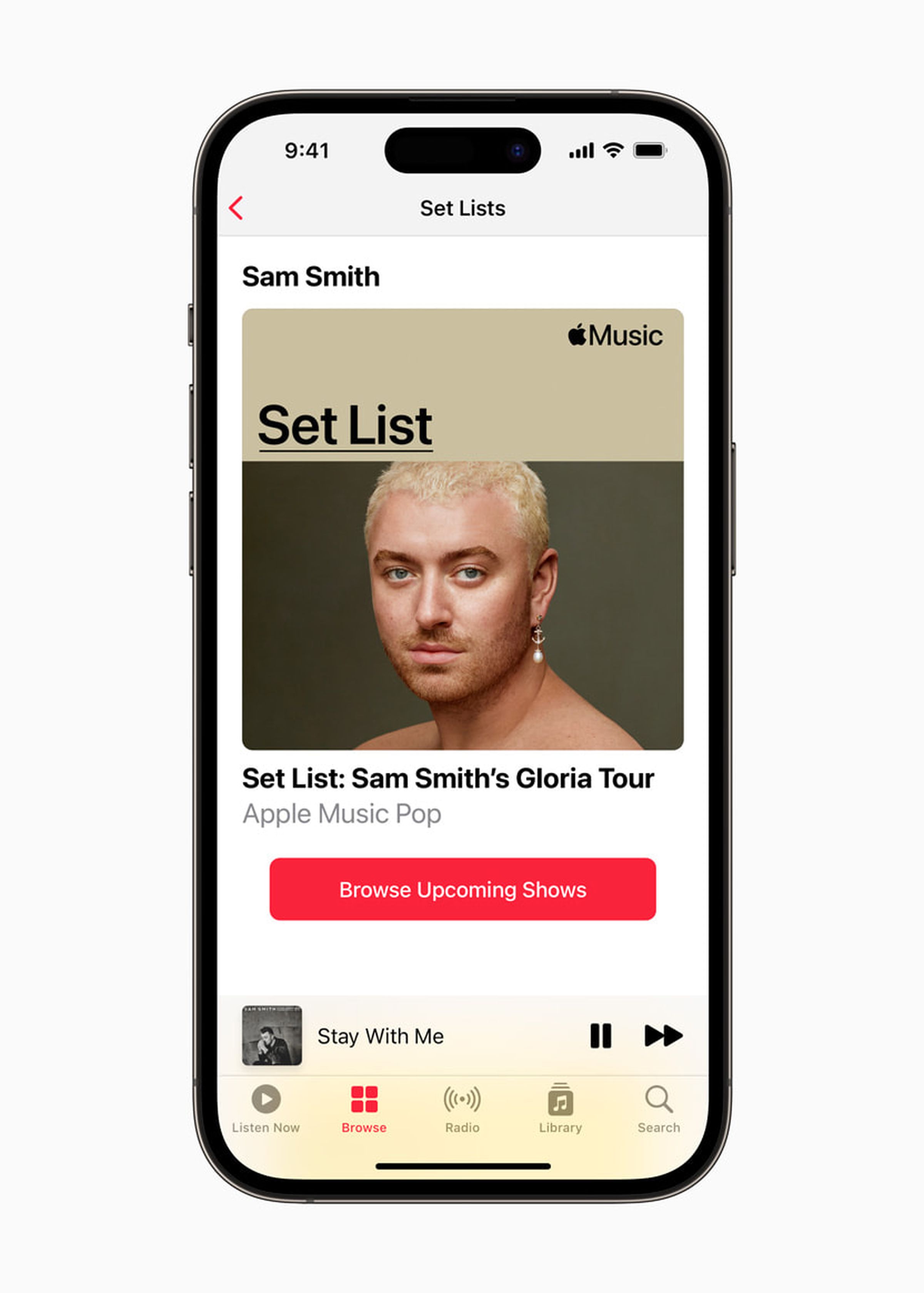 Set Lists appear within Apple Music’s “Browse” tab.