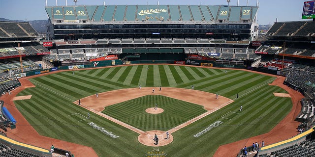 A view of the Oakland Coliseum