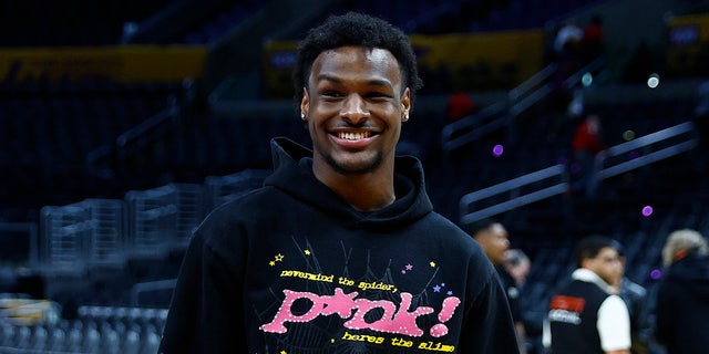 Bronny James at the Lakers arena