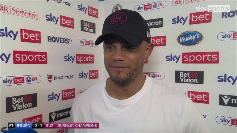 Burnley manager Vincent Kompany says there is no better way to win after beating their biggest rivals Blackburn to secure the Championship title