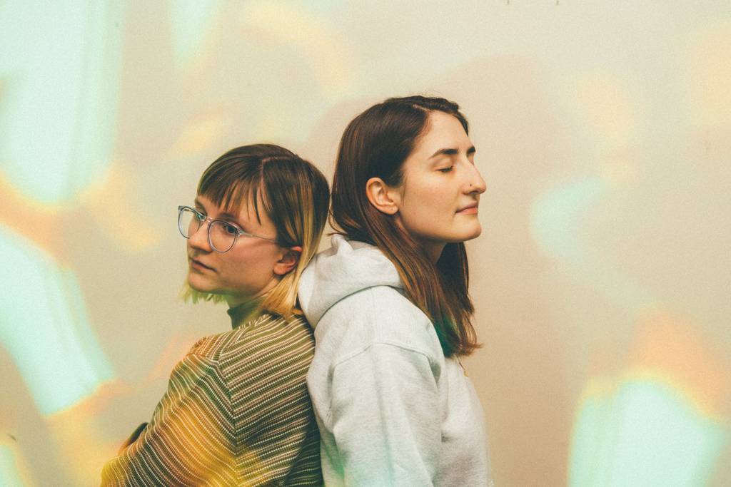 Haley Blomquist and Bridget Stiebris of the Chicago indie band OK Cool.