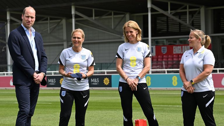 Kay Cossington (first on the right) is women&#39;s technical director at the FA