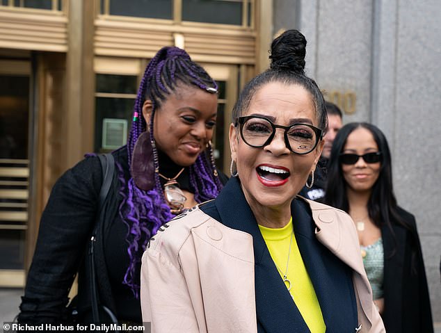 Kathryn Townsend Griffin, the daughter of Gaye's co-writer Ed Townsend, is pictured outside the court on Monday