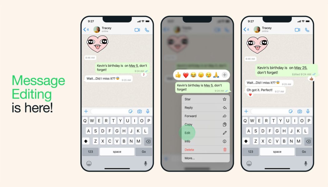 Editable WhatsApp messages are coming to help you fxi silly typos