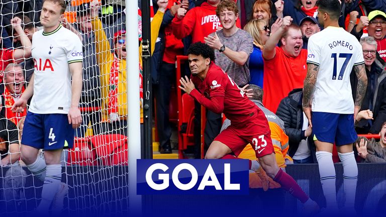 Luis Diaz marks his return to Liverpool starting line-up with their second goal in just over five minutes against Tottenham.