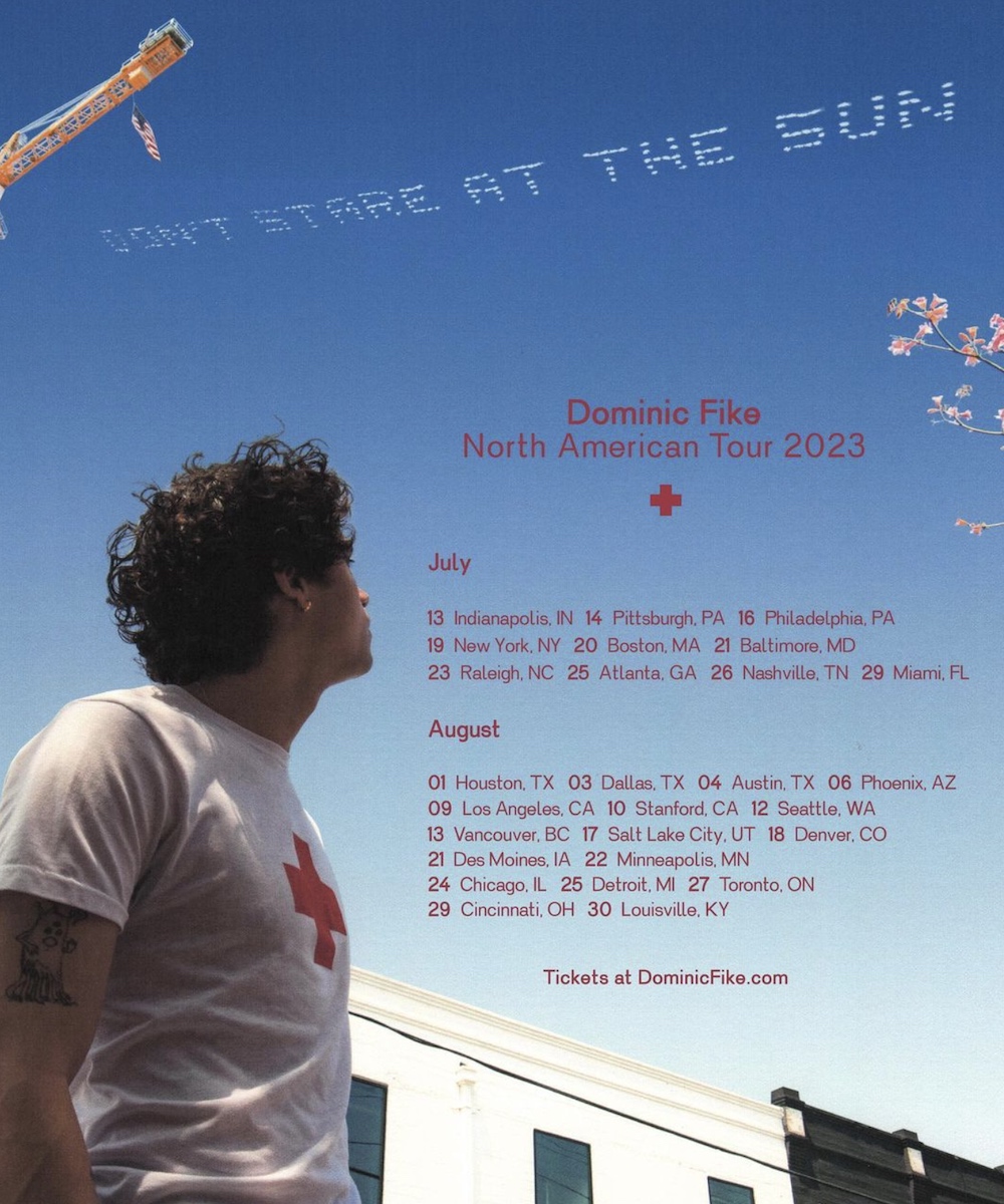 dominic fike 2023 stare at the sun tour north america live dates poster artwork how to buy seats onsale presale code sunburn stream euphoria