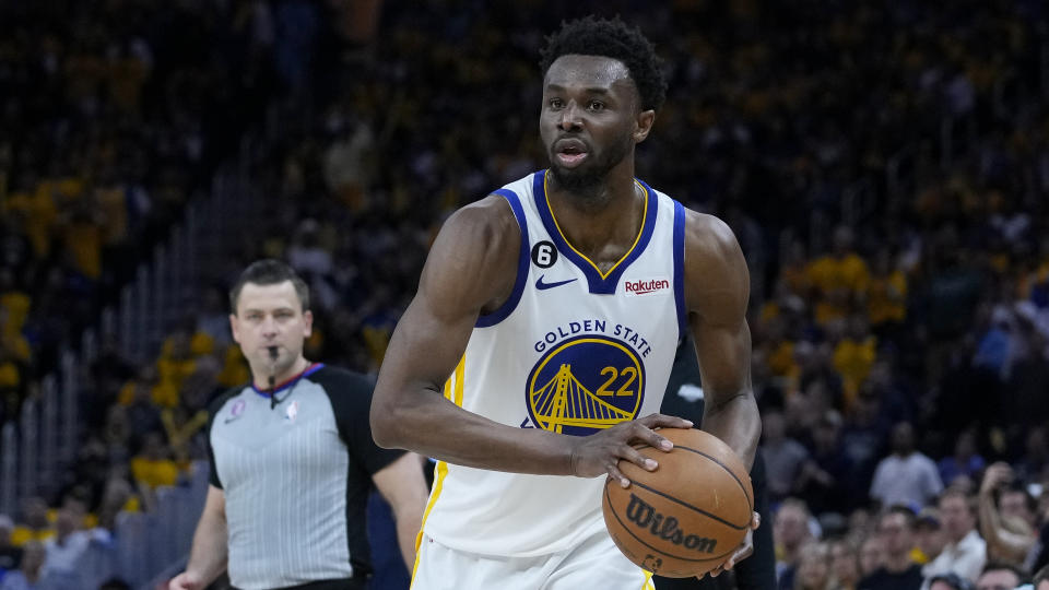 Andrew Wiggins appeared on the Warriors&#39; injury report Thursday due to a left costal cartilage fracture. (AP/Godofredo A. V&#xe1;squez)