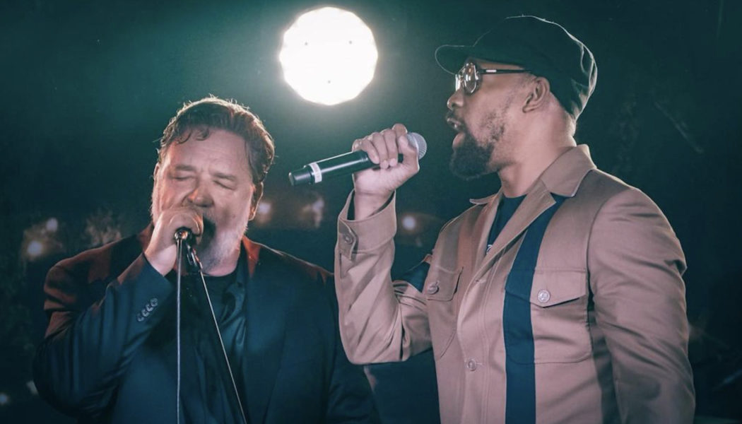 RZA performs with Russell Crowe's band at Australian pub show