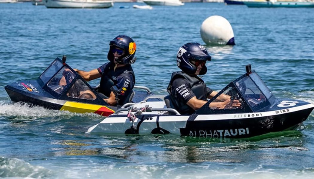 Watch Daniel Ricciardo & Yuki Tsunoda Race Mini Jet Boats in Miami