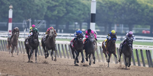 Horses run at Belmont Stakes