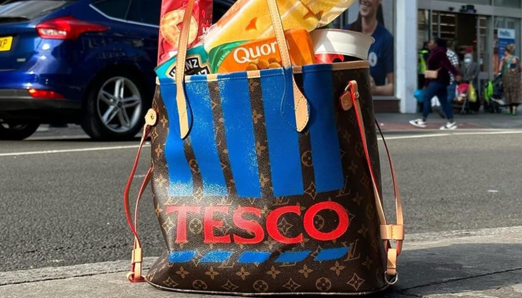 Corbin Shaw Comments on UK Food Inflation With Tesco-Customized Louis Vuitton Bag