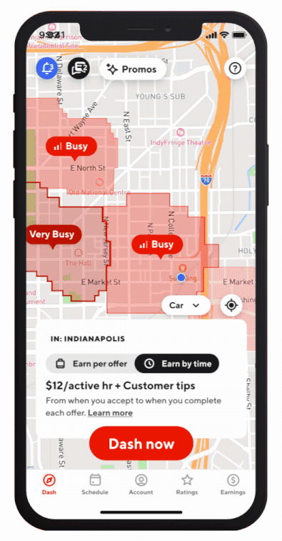 DoorDash couriers will be able to choose the ‘earn by time’ option.